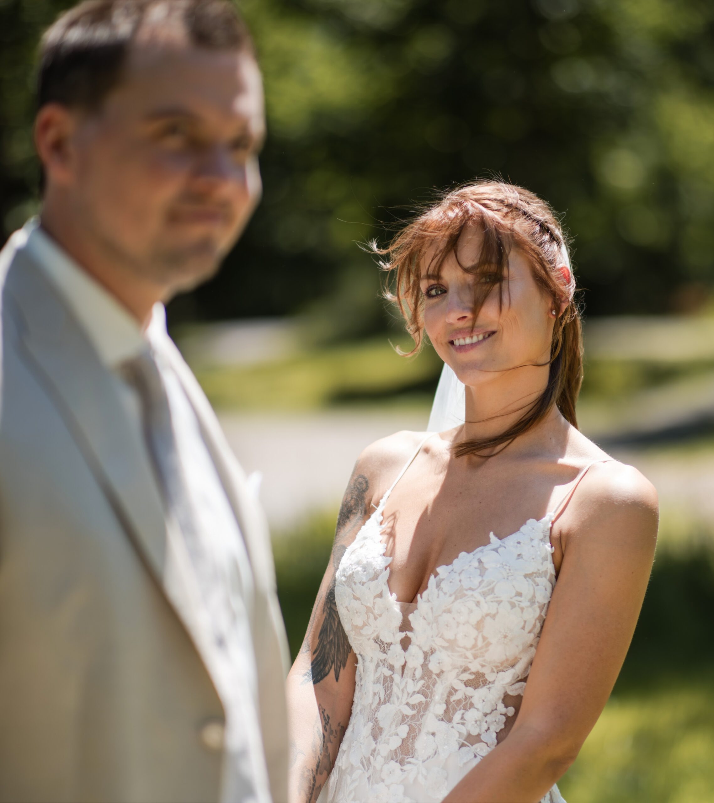 Braut Portrait im Freien